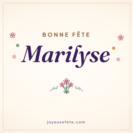 Image carrée « Bonne fête Marilyse » pour WhatsApp