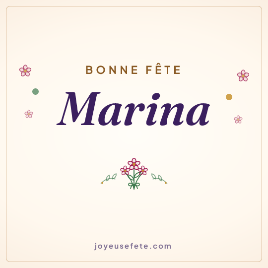 Image carrée « Bonne fête Marina » pour WhatsApp