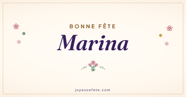 Image « Bonne fête Marina » au format large