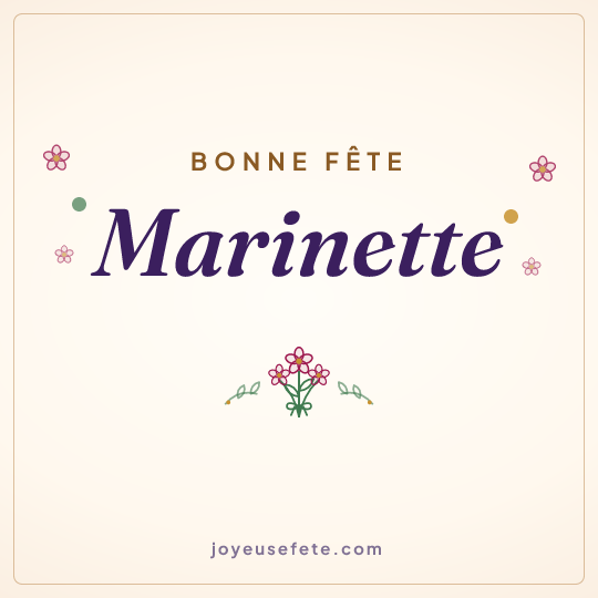 Image carrée « Bonne fête Marinette » pour WhatsApp