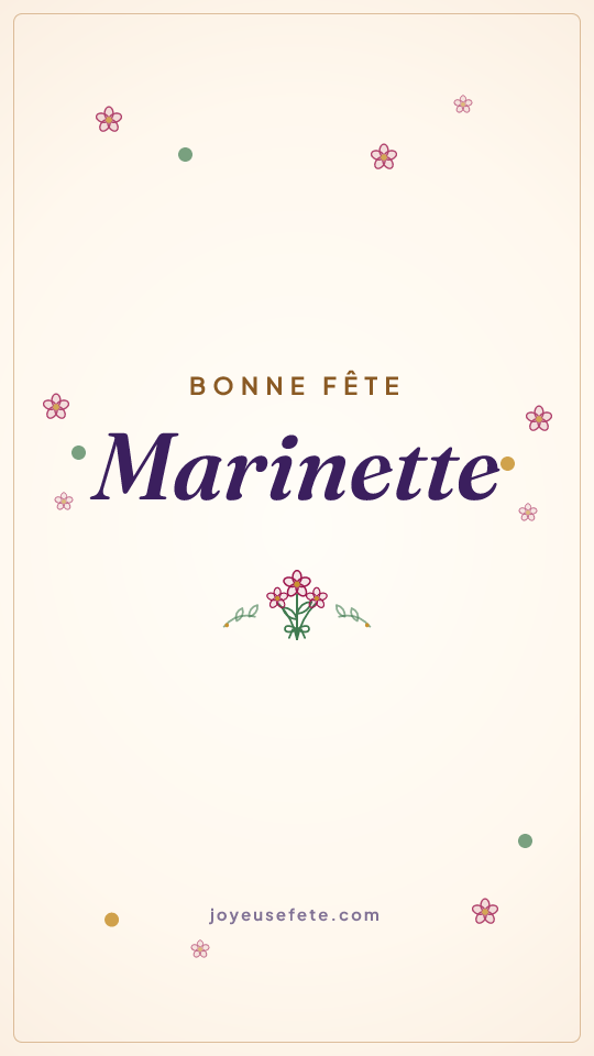 Image « Bonne fête Marinette » au format story