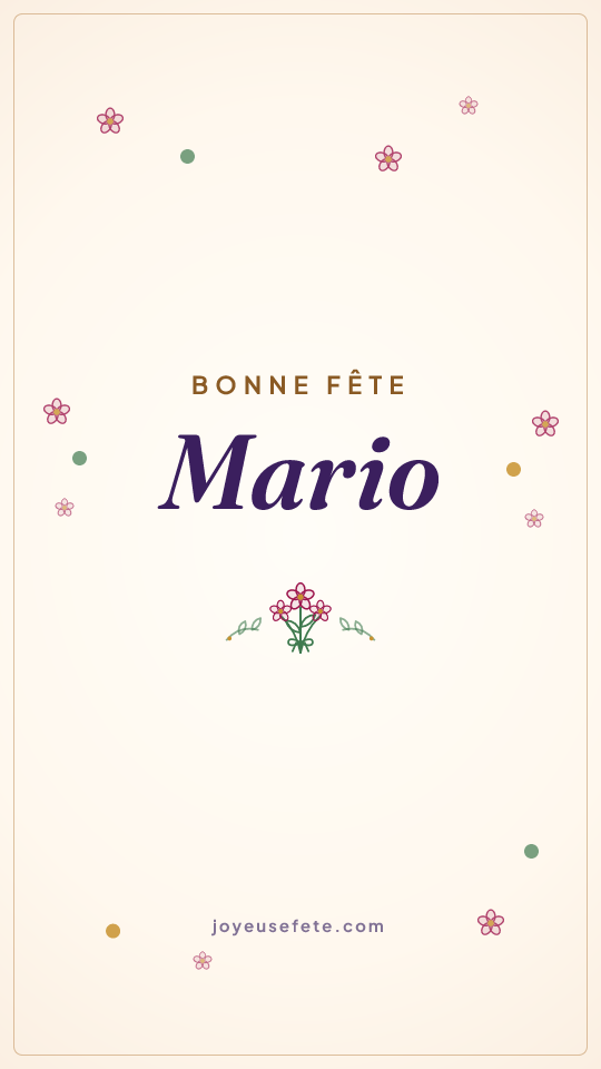 Image « Bonne fête Mario » au format story
