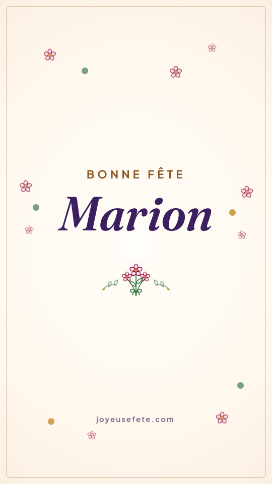 Image « Bonne fête Marion » au format story