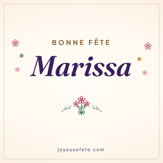 Image carrée « Bonne fête Marissa » pour WhatsApp