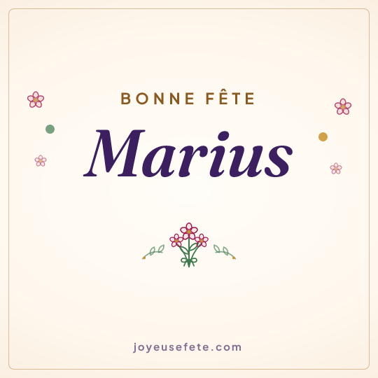 Image carrée « Bonne fête Marius » pour WhatsApp