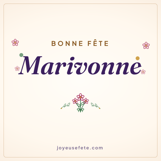 Image carrée « Bonne fête Marivonne » pour WhatsApp