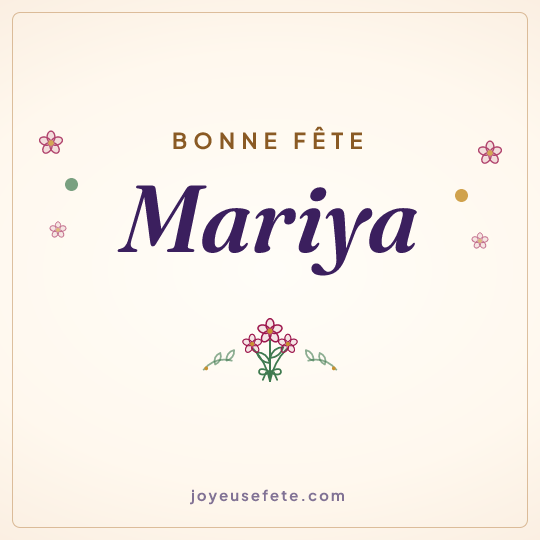 Image carrée « Bonne fête Mariya » pour WhatsApp