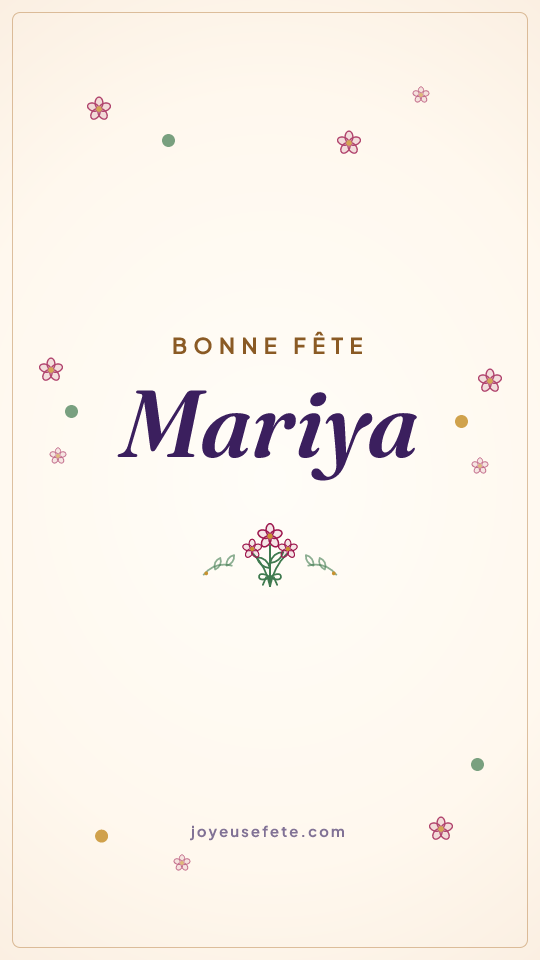Image « Bonne fête Mariya » au format story