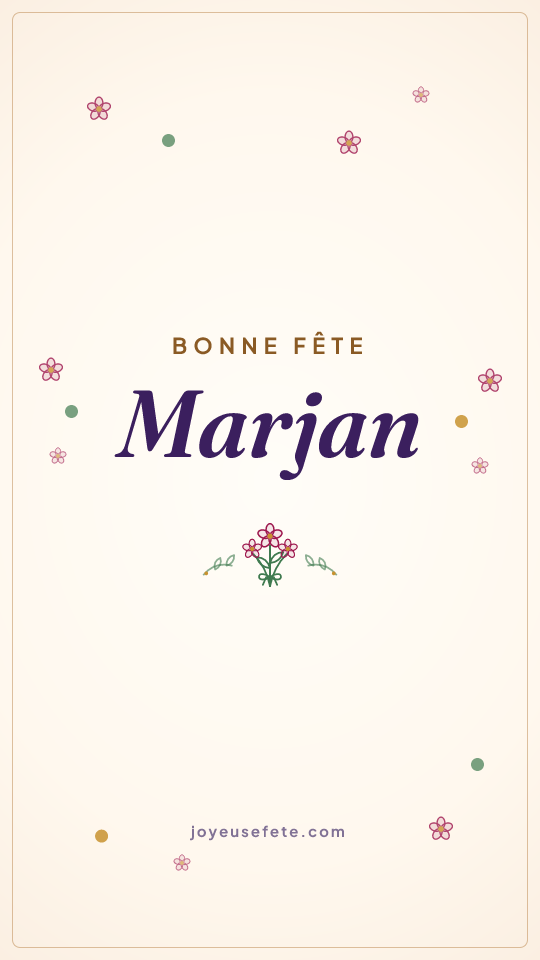 Image « Bonne fête Marjan » au format story