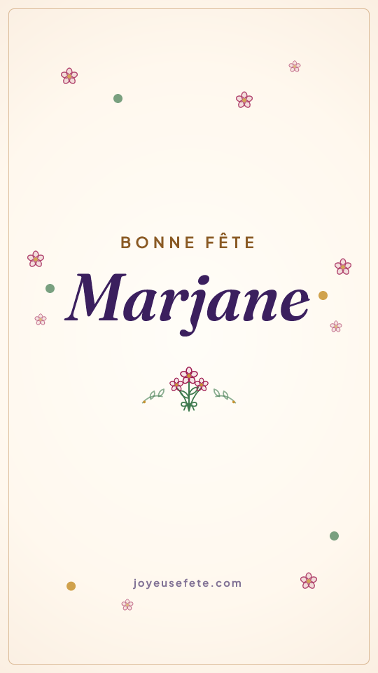 Image « Bonne fête Marjane » au format story