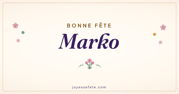 Image « Bonne fête Marko » au format large