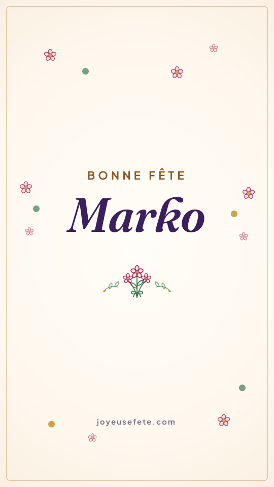 Image « Bonne fête Marko » au format story