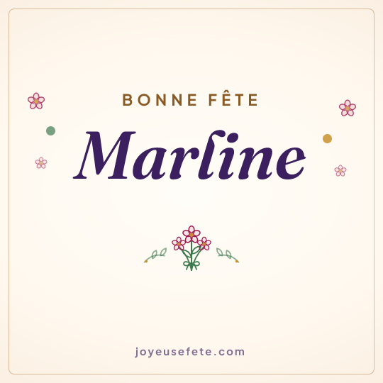 Image carrée « Bonne fête Marline » pour WhatsApp