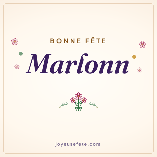 Image carrée « Bonne fête Marlonn » pour WhatsApp