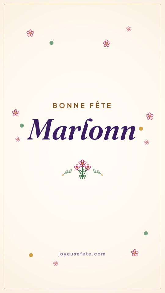 Image « Bonne fête Marlonn » au format story
