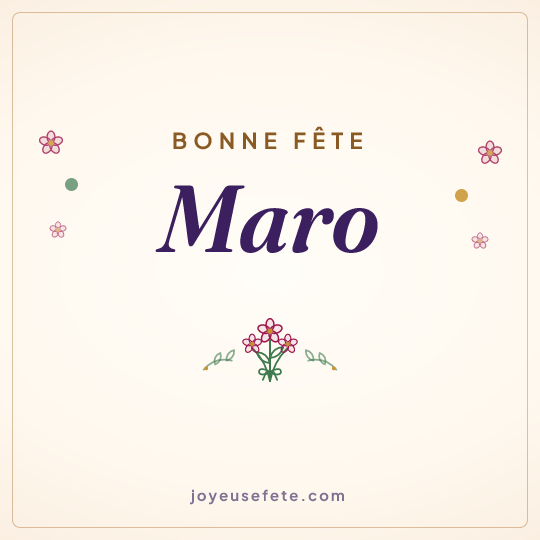 Image carrée « Bonne fête Maro » pour WhatsApp