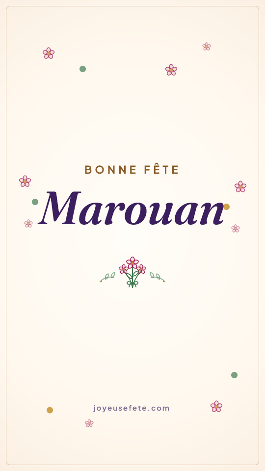 Image « Bonne fête Marouan » au format story