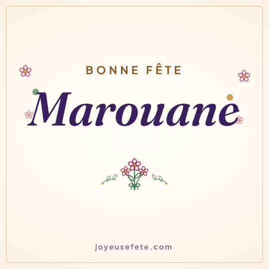 Image carrée « Bonne fête Marouane » pour WhatsApp