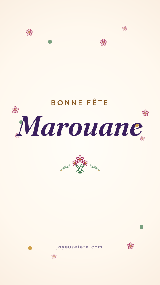 Image « Bonne fête Marouane » au format story