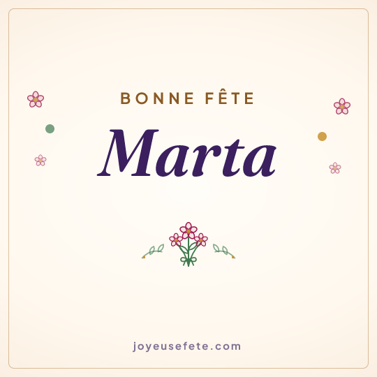 Image carrée « Bonne fête Marta » pour WhatsApp