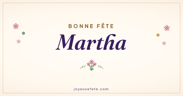 Image « Bonne fête Martha » au format large