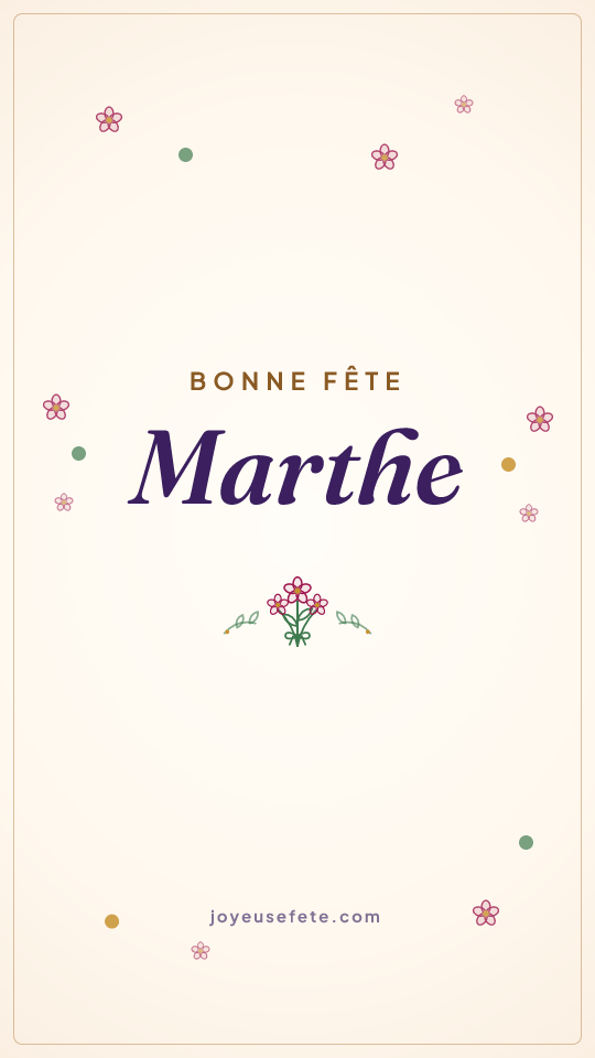 Image « Bonne fête Marthe » au format story