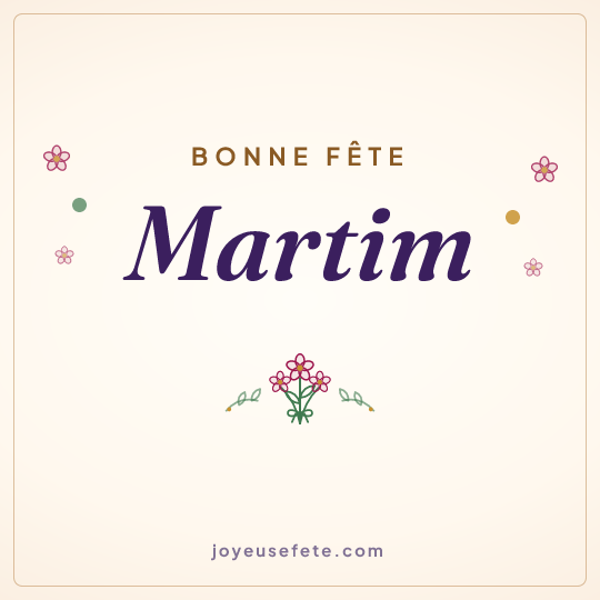 Image carrée « Bonne fête Martim » pour WhatsApp