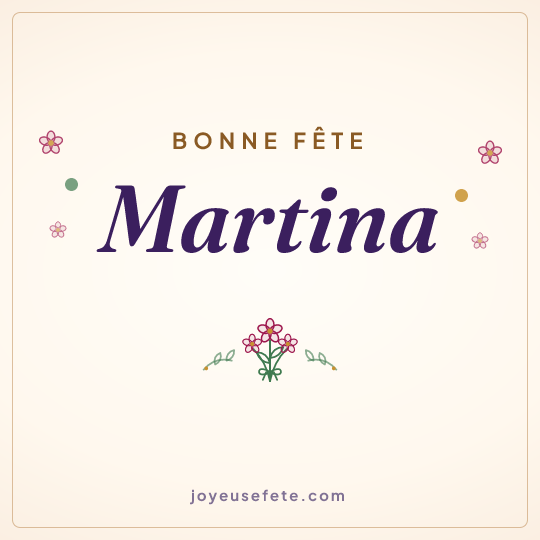 Image carrée « Bonne fête Martina » pour WhatsApp