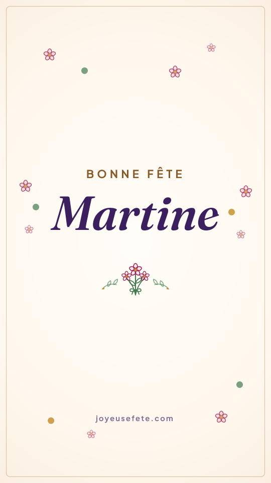 Image « Bonne fête Martine » au format story