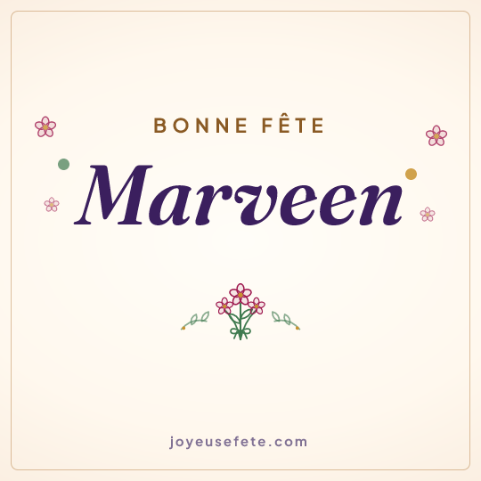 Image carrée « Bonne fête Marveen » pour WhatsApp