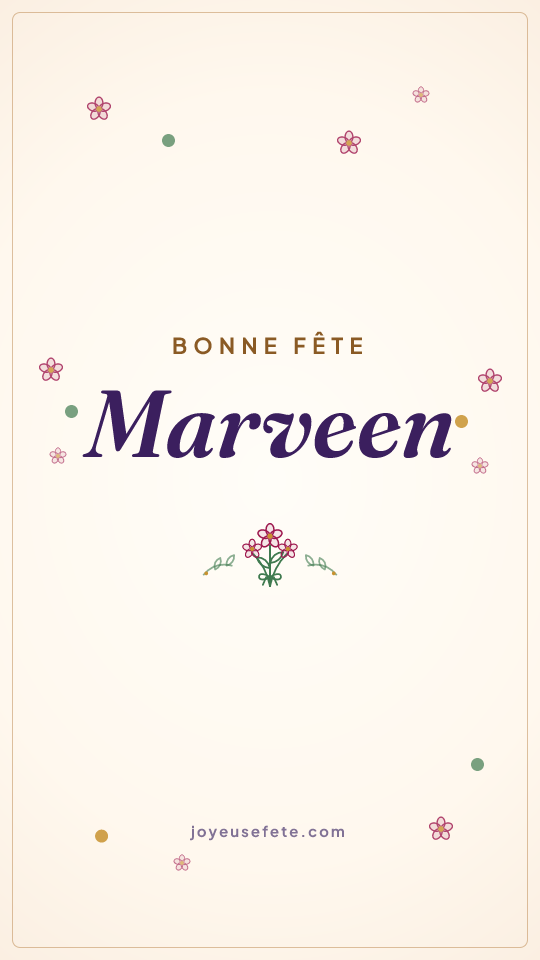 Image « Bonne fête Marveen » au format story
