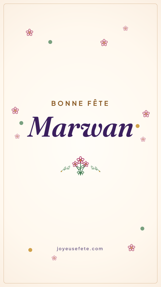 Image « Bonne fête Marwan » au format story