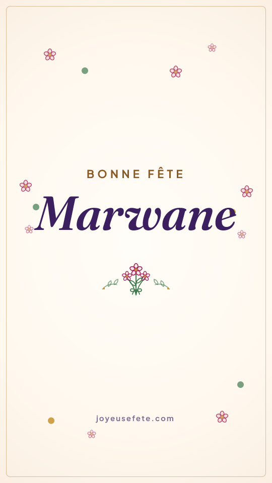 Image « Bonne fête Marwane » au format story