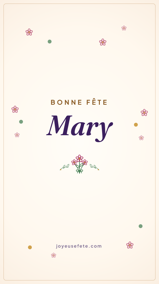 Image « Bonne fête Mary » au format story