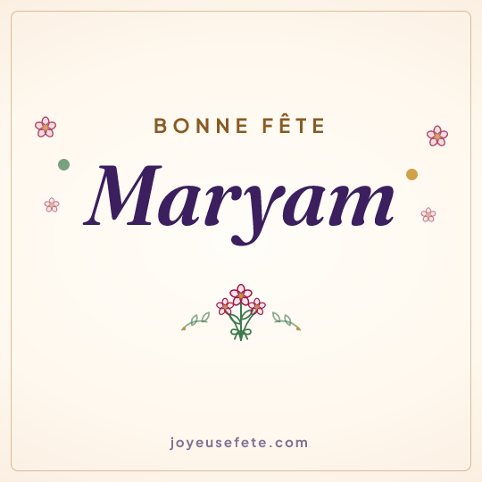 Image carrée « Bonne fête Maryam » pour WhatsApp