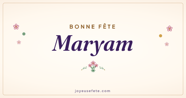 Image « Bonne fête Maryam » au format large