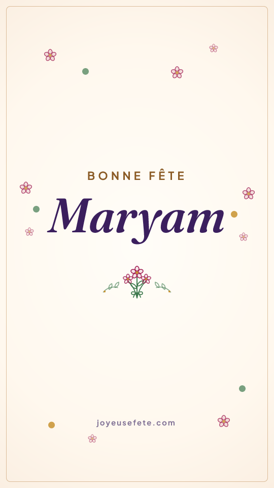 Image « Bonne fête Maryam » au format story