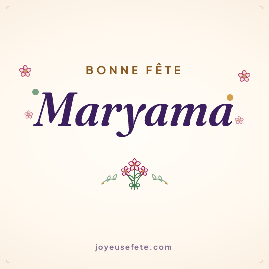 Image carrée « Bonne fête Maryama » pour WhatsApp