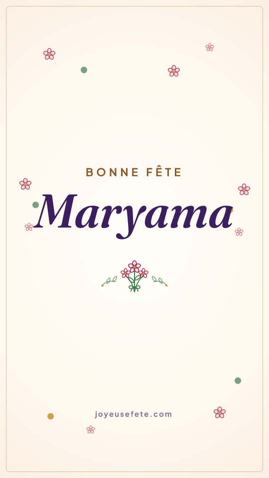 Image « Bonne fête Maryama » au format story