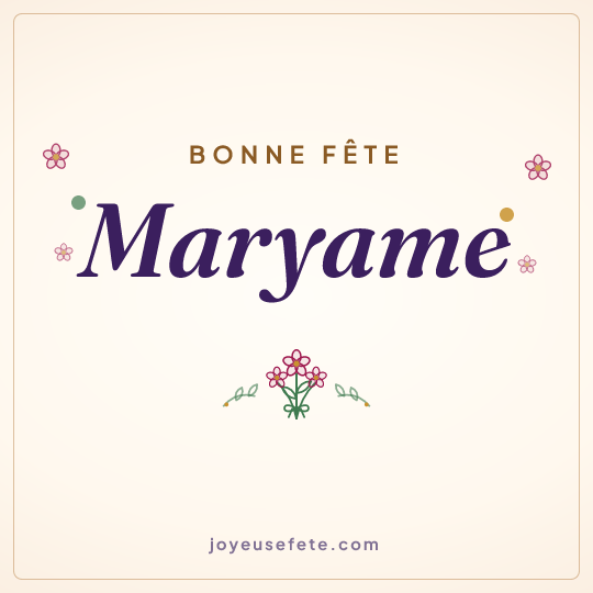 Image carrée « Bonne fête Maryame » pour WhatsApp