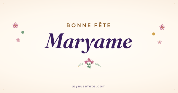 Image « Bonne fête Maryame » au format large