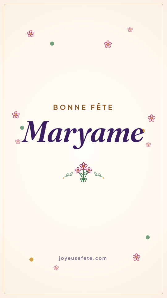 Image « Bonne fête Maryame » au format story