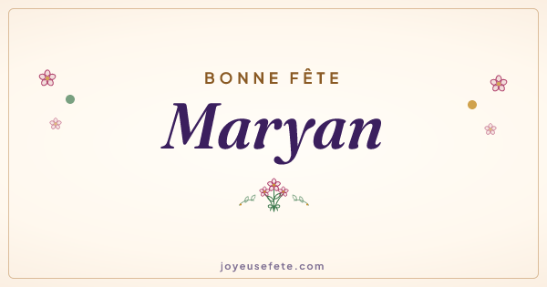 Image « Bonne fête Maryan » au format large