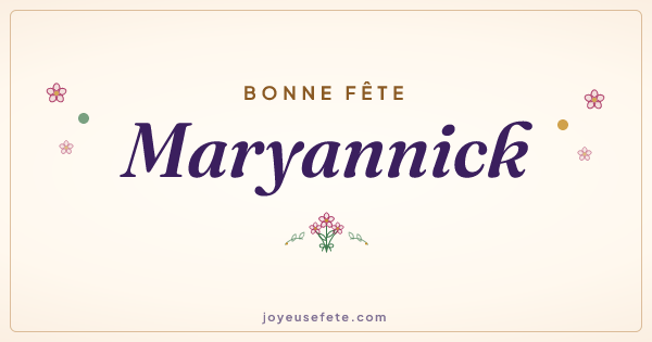 Image « Bonne fête Maryannick » au format large