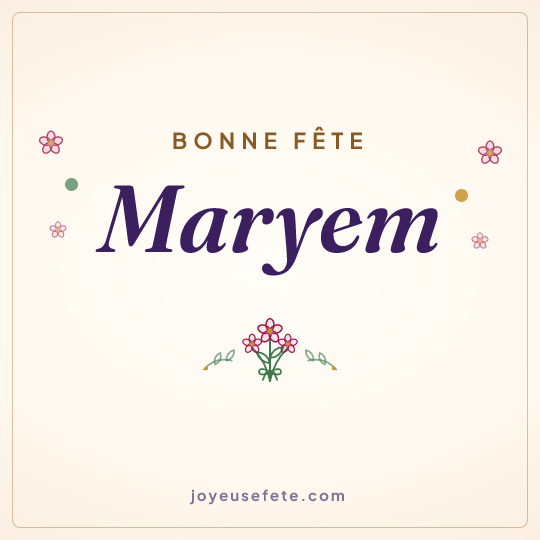 Image carrée « Bonne fête Maryem » pour WhatsApp