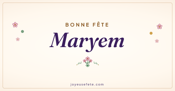 Image « Bonne fête Maryem » au format large