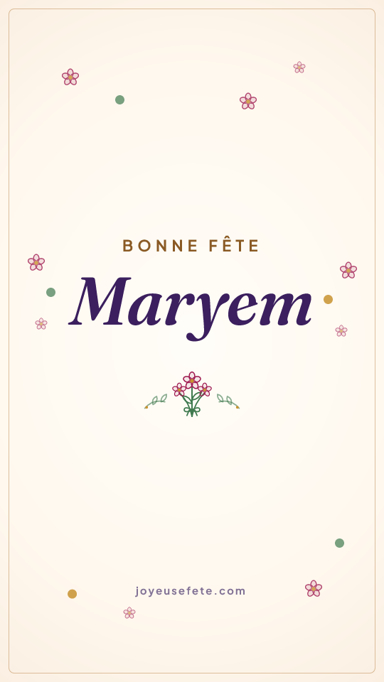 Image « Bonne fête Maryem » au format story