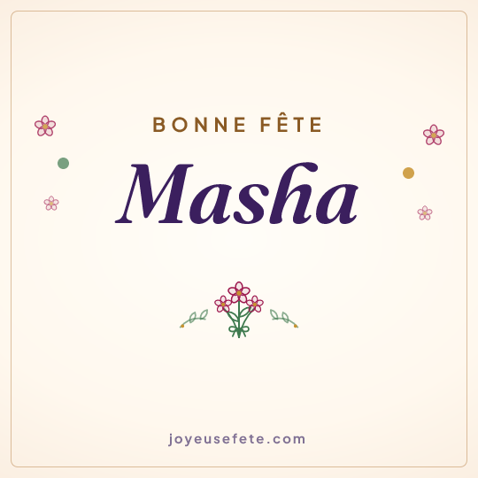 Image carrée « Bonne fête Masha » pour WhatsApp