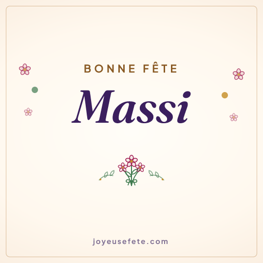 Image carrée « Bonne fête Massi » pour WhatsApp