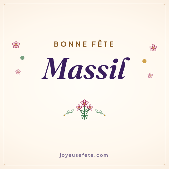Image carrée « Bonne fête Massil » pour WhatsApp